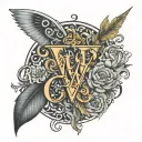 initials MV maxim Victoria tattoo design idea