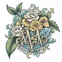 initials MV maxim Victoria tattoo design idea