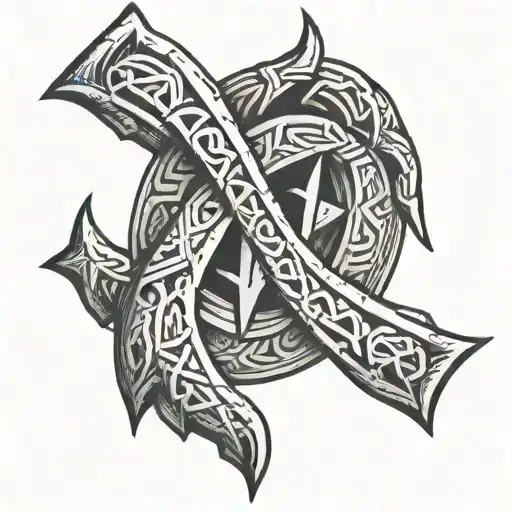 bind runes engraved style tattoo tattoo design idea
