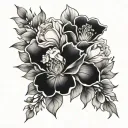 flowers opals ava tattoo design idea