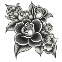 flowers opals ava tattoo design idea