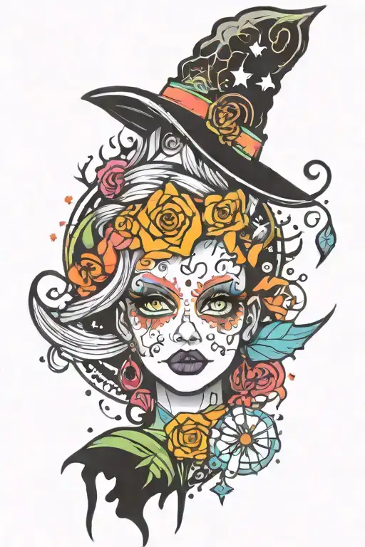 Witchy tattoo design idea