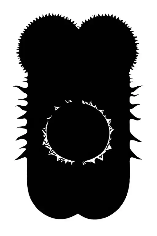 sun moon merging together tattoo design idea