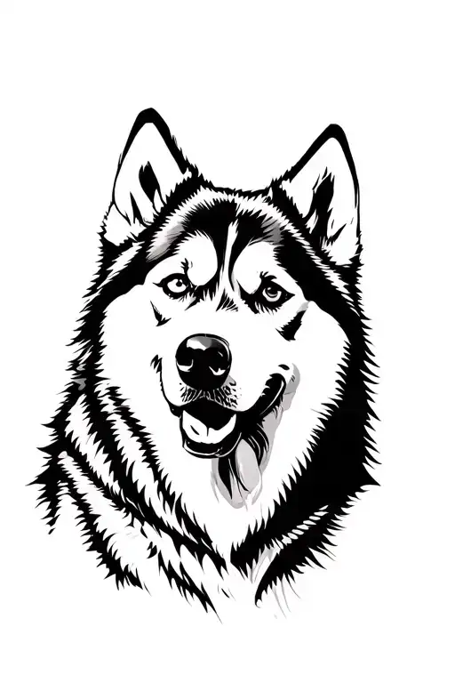 husky dog tattoo design idea