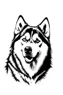 husky dog tattoo design idea