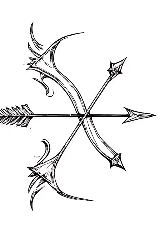 modern archery arrow tattoo design idea