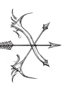 modern archery arrow tattoo design idea