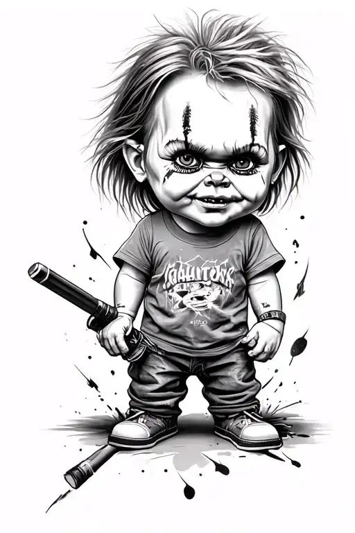 chucky urban graffiti style tattoo design idea