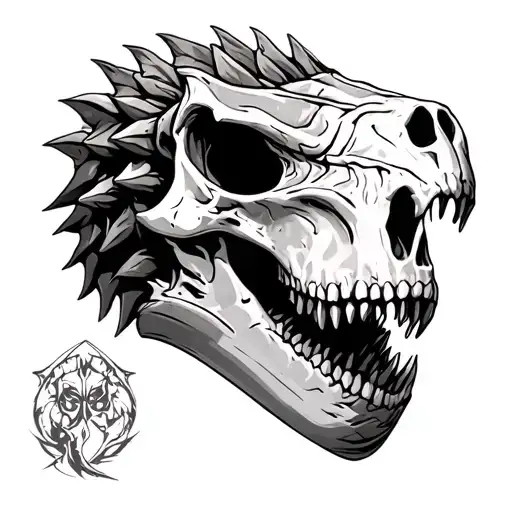 mythosaur skull tattoo design idea