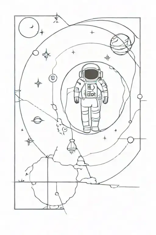 stoicism and space-themed tattoo tattoo design idea