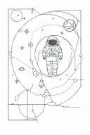 stoicism and space-themed tattoo tattoo design idea