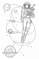stoicism and space-themed tattoo tattoo design idea
