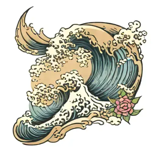 The Great Kanagawa Wave tattoo design idea
