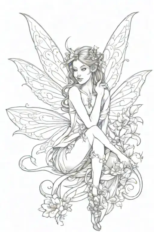Fairy tattoo design idea