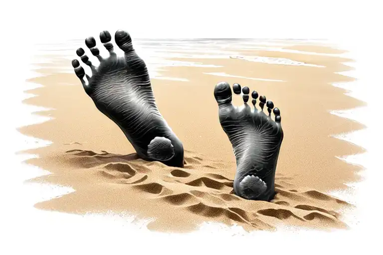 Footprints In The Sand tattoo design idea