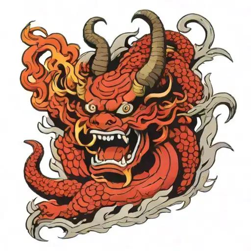 raijin thunder god tattoo design idea