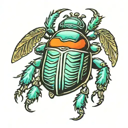 scarab beetle tattoo design idea