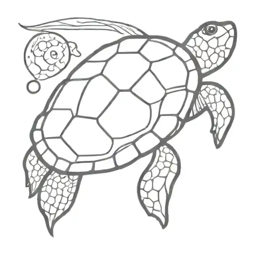 tiny turtle tattoo design idea