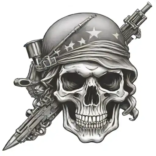 skull Iraq war tattoo design idea