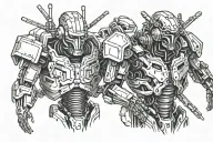 bras robot terminator machines tattoo design idea