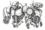 bras robot terminator machines tattoo design idea