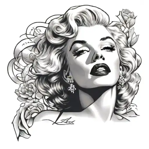 marilyn monroe mixed tattoo design idea