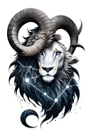 Leo and Aries constellation intertwined tattoo design idea