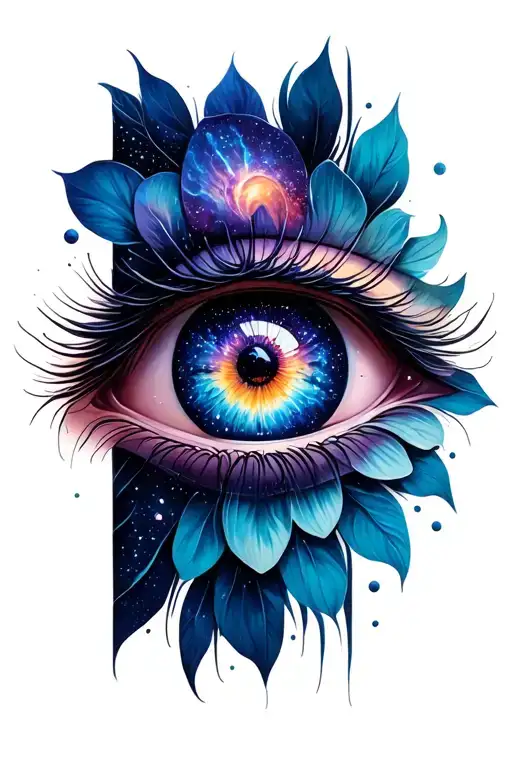 galaxy eye tattoo design idea
