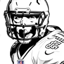 phantom as american foot all player, defensive end tattoo design idea
