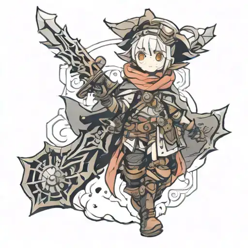 made in abyss dark souls tattoo design idea
