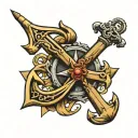 anchor cross tattoo design idea
