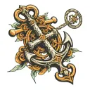anchor cross tattoo design idea