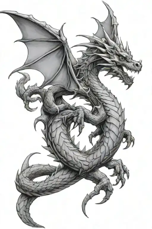 sleeping dragon tattoo design idea