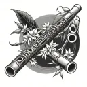bamboo flute tattoo design idea