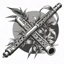 bamboo flute tattoo design idea