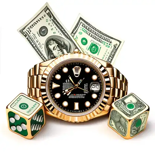rolex ,dice and money tattoo design idea
