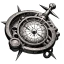 sextant navigation tattoo design idea