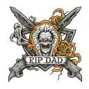 rip dad tattoo design idea