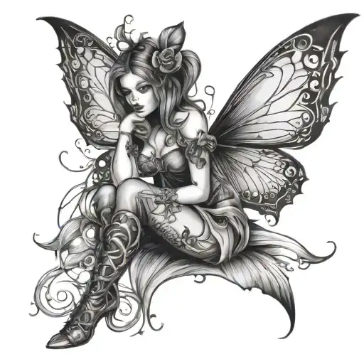 Gothic Fairy tattoo design idea