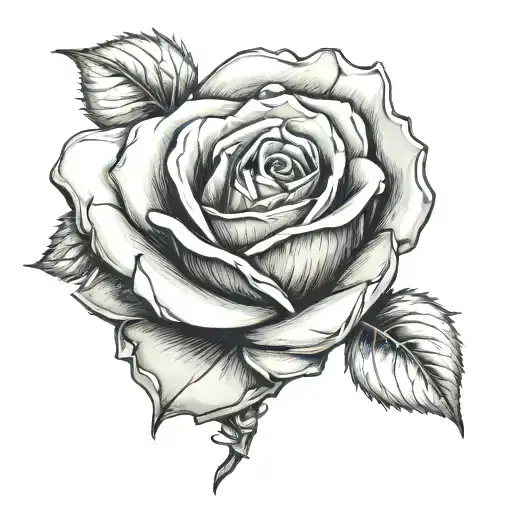 rose wrapped tightly tattoo design idea