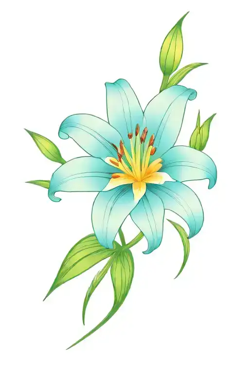 lily flower blooming tattoo design idea