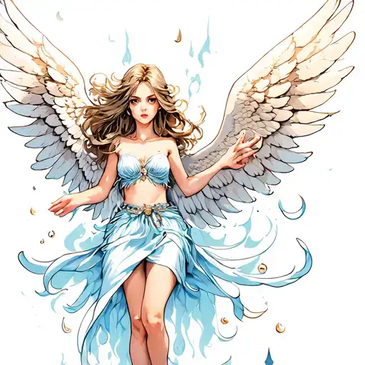 angel falling tattoo design idea
