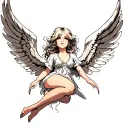 angel falling tattoo design idea
