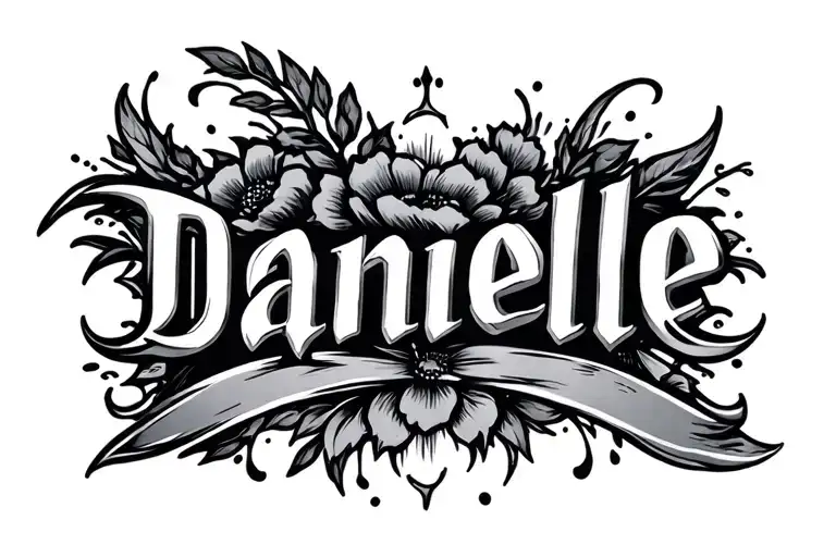 danielle name written tattoo design idea