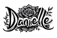 danielle name written tattoo design idea