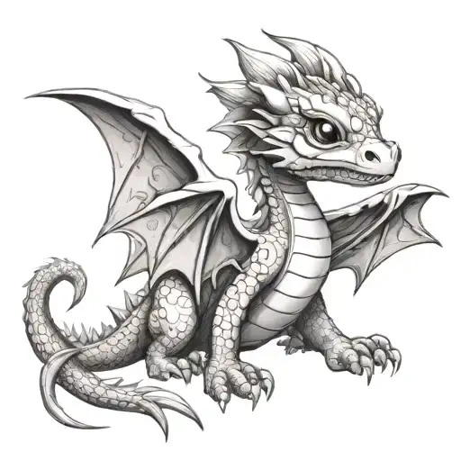Baby Dragon tattoo design idea