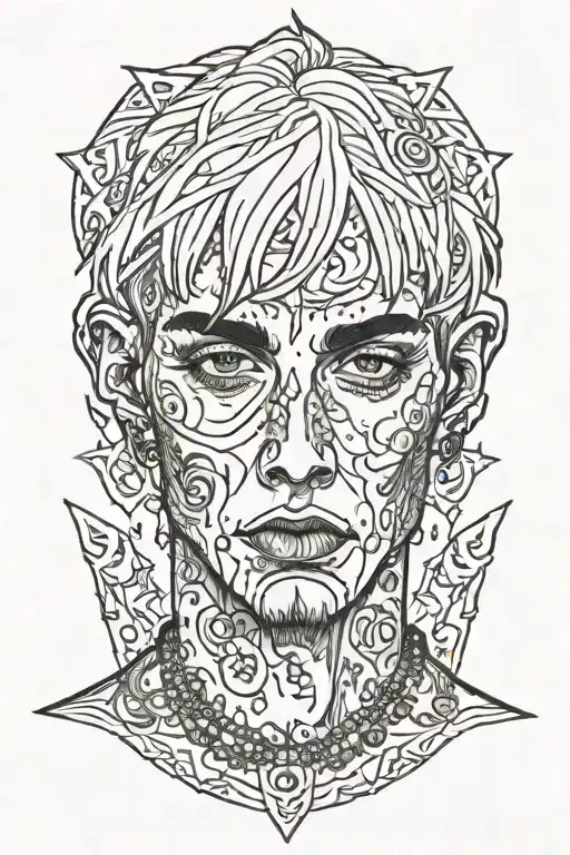 lil peep gbc goth tattoo design idea
