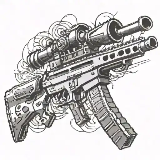 sniper rifle dyagterev tattoo design idea