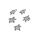 3 Turtles swimming together tattoo design idea