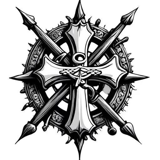 Nautical Cross tattoo design idea